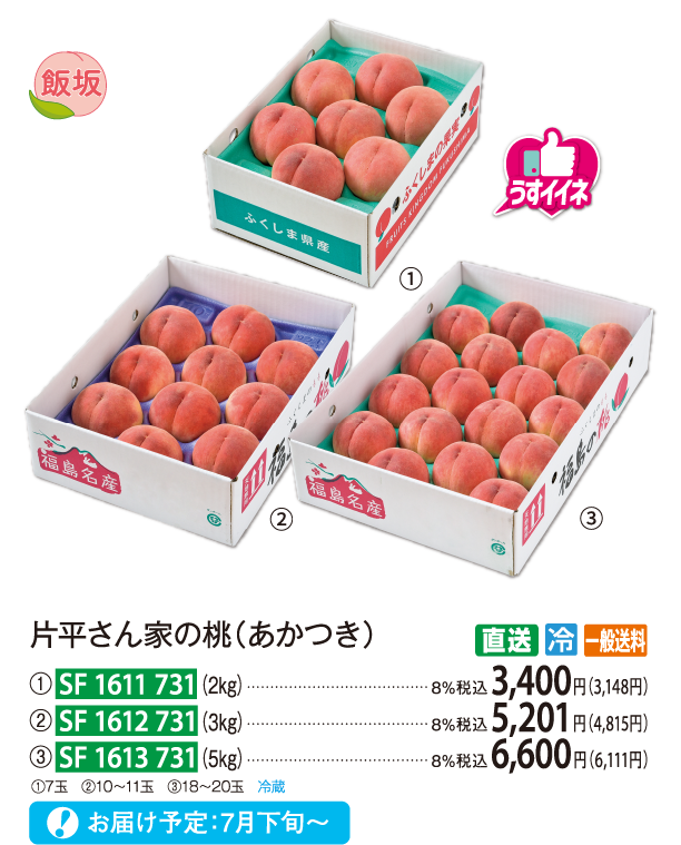 【直送商品】片平さん家の桃（あかつき）