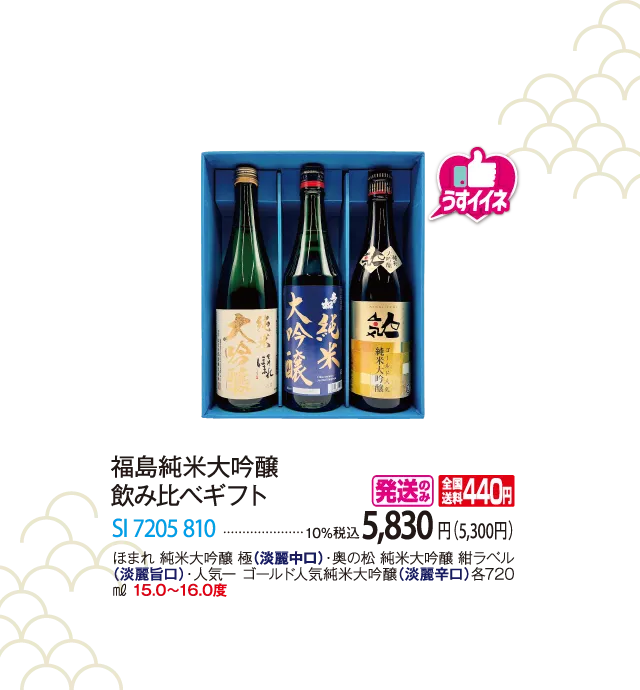 福島純米大吟醸　飲み比べギフト　SI-7205-810