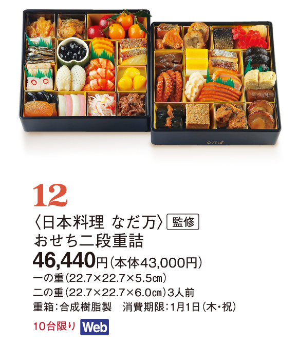 12〈日本料理 なだ万〉監修　おせち二段重詰