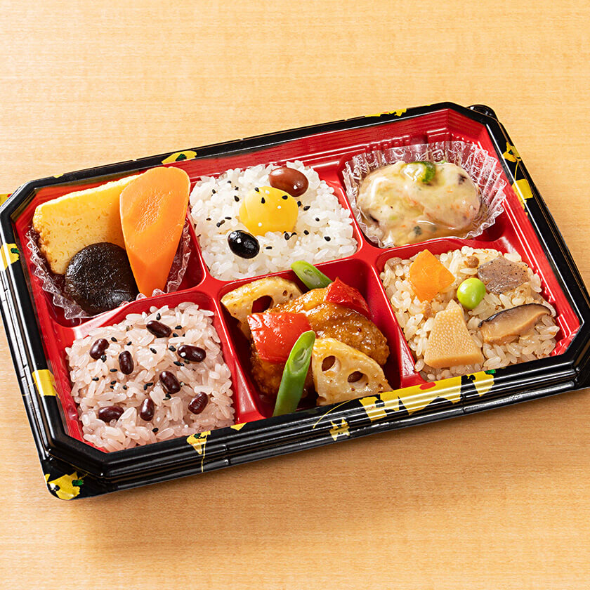 05-鶏の黒酢和えと煮物弁当