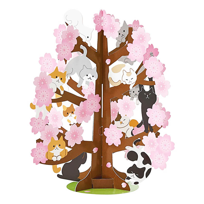 02-春_桜の木にネコ